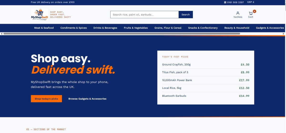 MyShopSwift e-commerce platform preview